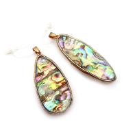 Abalone Shell Pendants, with Zinc Alloy, mixed colors 