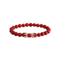 Gemstone Bracelets, Natural Stone, with Zinc Alloy, Round, plated, Unisex & radiation protection & with rhinestone 8mm Approx 7.09 Inch 