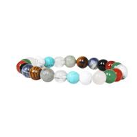 Gemstone Bracelets, Natural Stone, Round, Unisex & radiation protection, mixed colors, 10mm Approx 7.09 Inch 