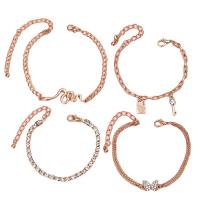 Zinc Alloy Rhinestone Bracelets, with 1.97Inch extender chain, vintage & for woman & with rhinestone, golden Approx 7.87 Inch, Approx 5.91 Inch, Approx 