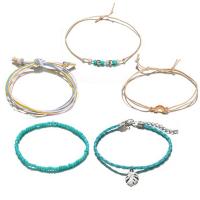 Zinc Alloy Anklet, with Seedbead, with 1.97Inch extender chain, platinum color plated, for woman & enamel, multi-colored, 18mm Approx 7.09 Inch, Approx 7.48 Inch, Approx 7.87 Inch, Approx 