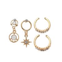 Zinc Alloy Earring Set, for woman & with rhinestone, golden, Approx 