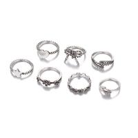 Zinc Set anillo de aleación, aleación de zinc, anillo de dedo, chapado, para mujer, más colores para la opción, aproximado 7PCs/Bolsa, Vendido por Bolsa