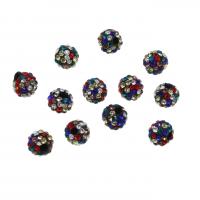 Strass Ton befestigte Perlen, rund, DIY, gemischte Farben, 10mm, verkauft von PC