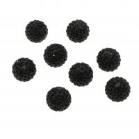 Strass Ton befestigte Perlen, rund, DIY, Jet schwarz, 14-50mm, verkauft von PC