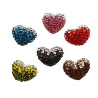 Rhinestone Clay Pave Beads, Heart, DIY 13mm 