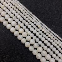 Süßwassermuschel Perle, rund, DIY & verschiedene Größen vorhanden, weiß, Länge:ca. 15 ZollInch, verkauft von Strang