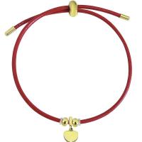 Titan Edelstahl Armband / Armreif, Titanstahl, mit Lederband, goldfarben plattiert, Einstellbar & für Frau, keine, 10-15mm, Länge:ca. 10.24 ZollInch, verkauft von PC