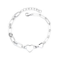 Sterling Silver Bracelets, 925 Sterling Silver, for woman, silver color Approx 6.7 Inch 