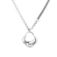 Sterling Silver Jewelry Necklace, 925 Sterling Silver, with letter pattern & for woman, silver color Approx 15.74 Inch 