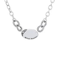 Collar de la joyería de plata esterlina, Plata de ley 925, para mujer, plateado, longitud:aproximado 17.71 Inch, Vendido por UD