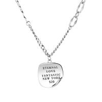 Sterling Silver Jewelry Necklace, 925 Sterling Silver, with letter pattern & for woman, silver color Approx 17.71 Inch 