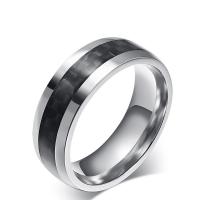 304 Stainless Steel Finger Ring, with Carbon Fibre, fashion jewelry & for man, 8mm 