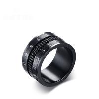 304 Stainless Steel Finger Ring, Vacuum Ion Plating, fashion jewelry & for man, black, 12mm 