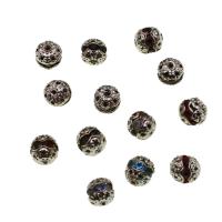 Abalorios de Hierro, fundición, con diamantes de imitación, más colores para la opción, 8mm, Vendido por UD