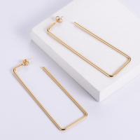 Stainless Steel Stud Earring, 304 Stainless Steel, 18K gold plated, fashion jewelry & for woman, golden 