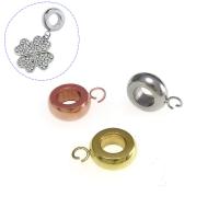 Stainless Steel Bail Bead, 316L Stainless Steel, Donut, plated 