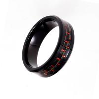 Männer Wolfram Stahl Ring in Bulk, mit Kohlenstoff-Faser, Kreisring, verschiedene Größen vorhanden & für den Menschen, schwarz, 8.2mm, verkauft von PC