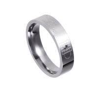 Men Tungsten Steel Ring in Bulk, Titanium Steel, Donut, Unisex & with rhinestone, original color, 6mm 