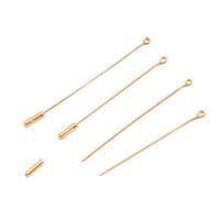 Brass Stick Pin, gold color plated golden, 0.9x55-63mm 