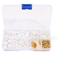 DIY Jewelry Finding Kit, ABS Plastic Pearl, beads & earpick, with Zinc Alloy, gold color plated mixed colors 