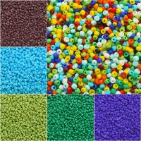 Perles de verre en couleurs Givré , Seedbead, Rond, DIY, plus de couleurs à choisir, 3mm, Vendu par sac
