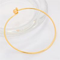 Brass Bangle, gold color plated golden, 60mm 