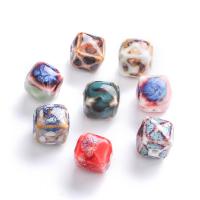 Gesprenkelte Porzellan Perlen, Quadrat, DIY, keine, 13mm, 5PCs/Tasche, verkauft von Tasche