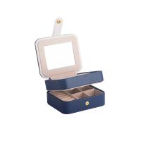 Multifunctional Jewelry Box, PU Leather, Double Layer & Mini & with mirror 