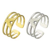 acero inoxidable 304 Anillo de dedo Cuff, Recubrimiento iónico al vacío, Ajustable & unisexo & hueco, más colores para la opción, tamaño:7, Vendido por UD