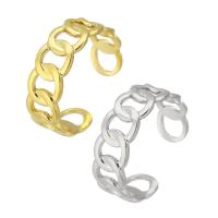304 Stainless Steel Cuff Finger Ring, Vacuum Ion Plating, Adjustable & Unisex & hollow US Ring 