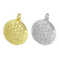 Brass Jewelry Pendants, Flat Round, plated Approx 4mm 