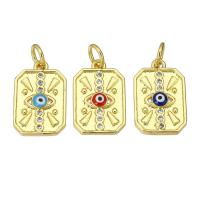 Cubic Zirconia Micro Pave Brass Pendant, gold color plated, evil eye pattern & micro pave cubic zirconia & enamel Approx 3mm 