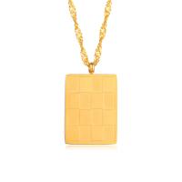 Stainless Steel Jewelry Necklace, 304 Stainless Steel, Square, Vacuum Ion Plating, fashion jewelry & for woman, golden Approx 16.3-18.3 Inch 