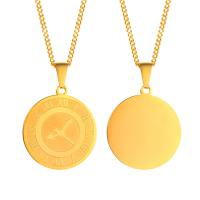 304 Stainless Steel Necklace, Vacuum Ion Plating, fashion jewelry & for man, golden, 30mm Approx 24 Inch 