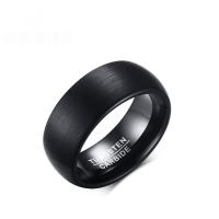 Tungsten Steel Finger Ring, Vacuum Ion Plating, fashion jewelry & polished & for man, black, 8mm 