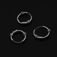 Iron Hoop Earring, for woman, silver color, 13mm 