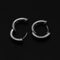 Iron Hoop Earring, for woman, silver color, 18mm 
