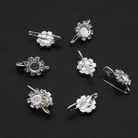 Iron Brooch Findings, with rhinestone, silver color, 19mm 