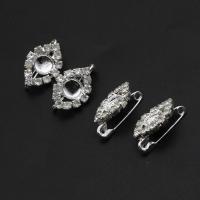 Iron Brooch Findings, with rhinestone, silver color, 19mm 