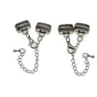 Zinc Alloy Lobster Claw Cord Clasp, silver color, 88mm 