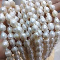 Baroque Cultured Freshwater Pearl Beads, Teardrop, DIY, white, 9-10mm Approx 15 Inch 