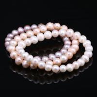 Perlen Armbänder, Natürliche kultivierte Süßwasserperlen, für Frau, keine, 7-8mm, ca. 26PCs/Strang, verkauft von Strang