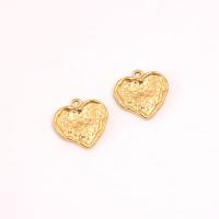 pendentifs de cœur en inox , Acier inoxydable 304, coeur, Placage galvanique, bijoux de mode & martelé, doré Vendu par PC
