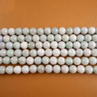 Perle de jade de Birmanie, Rond, poli, DIY & normes différentes pour le choix, 6-12mm .96 pouce, Vendu par brin