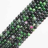 Perles en rouge vert, Rubis en Zoïsite, Rond, poli, DIY & normes différentes pour le choix, 3-8mm .96 pouce, Vendu par brin