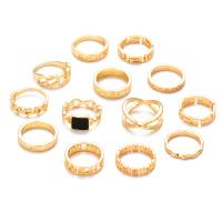 Zink-Legierung Ring Set, Zinklegierung, goldfarben plattiert, 13 Stück & für Frau, 20mm, verkauft von setzen