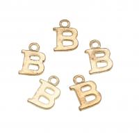 Zinc Alloy Jewelry Pendants, Letter B, golden, 14mm 