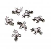 Zinc Alloy Jewelry Pendants, Elephant, silver color, 17mm 