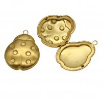 Brass Locket Pendants, golden, 15mm 